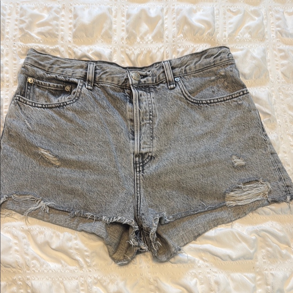 rag & bone Gray Distressed Jean Shorts